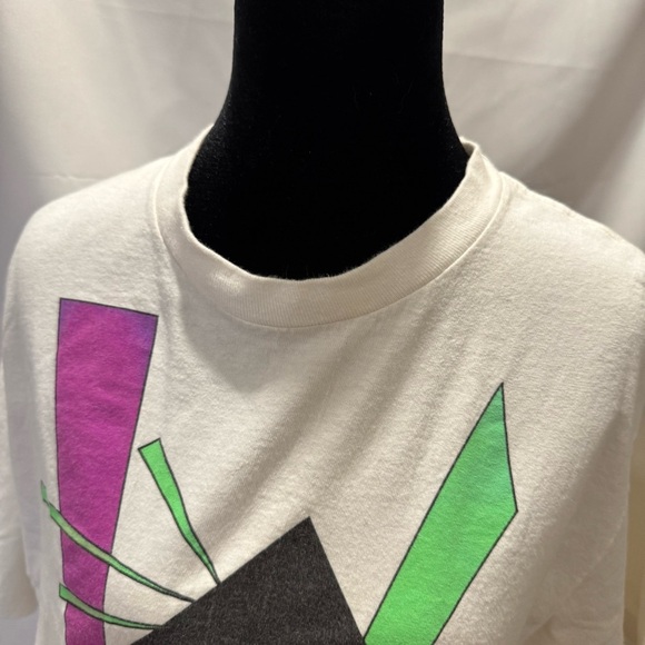 Vtg 80s Avia Faded Crop Shirt M USA Gym Beach Surf Grunge Vaporwave Skate OP 90s - Picture 4 of 7